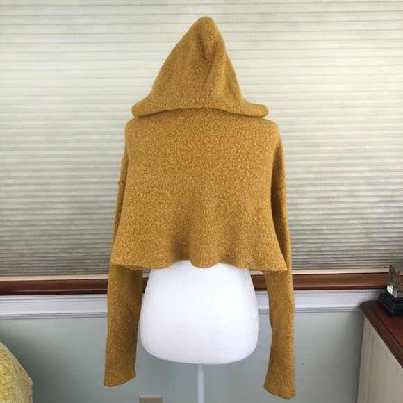 Free People Mousse Cropped Hoodie Boho Cottagecore Cozy Sweater Comfy - Picture 6 of 13